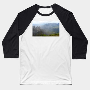 Foggy Three Sisters in the Blue Mountains Baseball T-Shirt